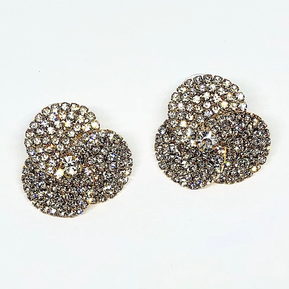 New! Rhinestones Glamorous Statement Stud Earrings